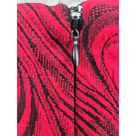 R&K Red & Black Swirl midi Dress 10P - Picture 2 of 8